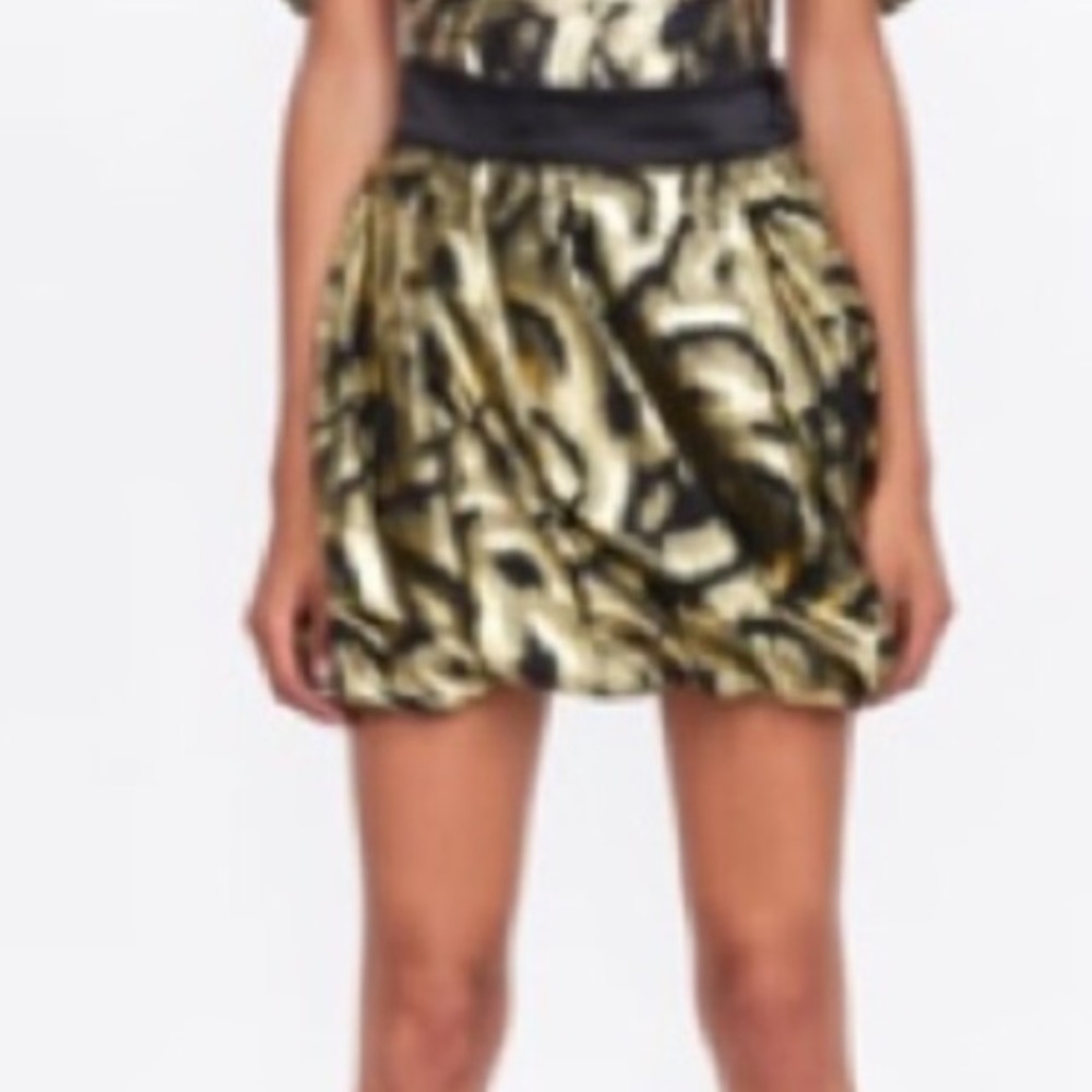 ZARA Black & Gold accented party skirt